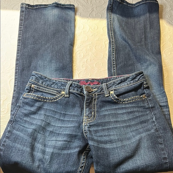 Wrangler Dark Blue Boot Cut Jeans. 7/8x 34. - Picture 4 of 11